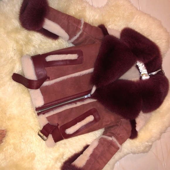 Fox Fur shearling jacket with leather belt - Picture 4 of 6